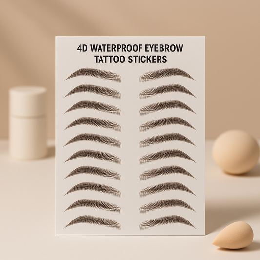 4D waterproof eyebrow tattoo stickers sheet with multiple eyebrow styles