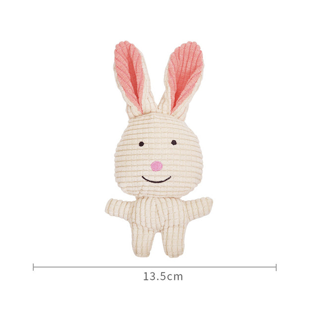Rabbit-shaped plush baby toy with long ears, about 13.5 cm