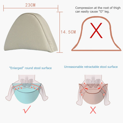 Hip seat carrier in light beige with mesh side pocket and front logo patch.