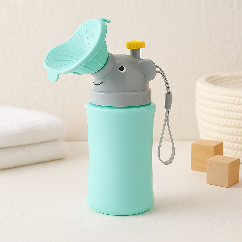 Mint portable baby travel potty urinal with flip spout and handle