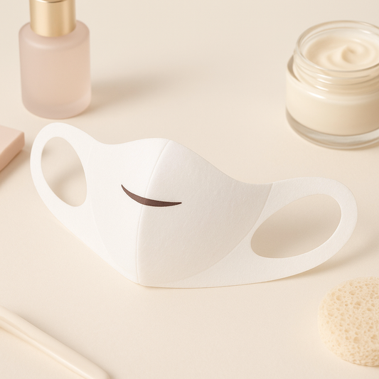 White V-shaped reusable face mask with ear loops