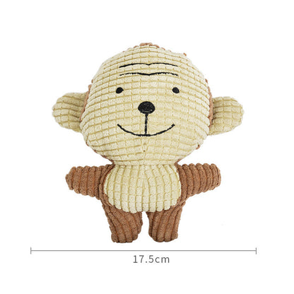 Lion-shaped plush baby toy with tan fur face and paws, about 17.5 cm