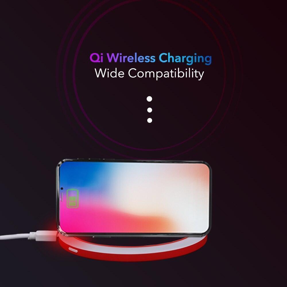 Rechargeable LED mirror base with touch button and glowing light ring